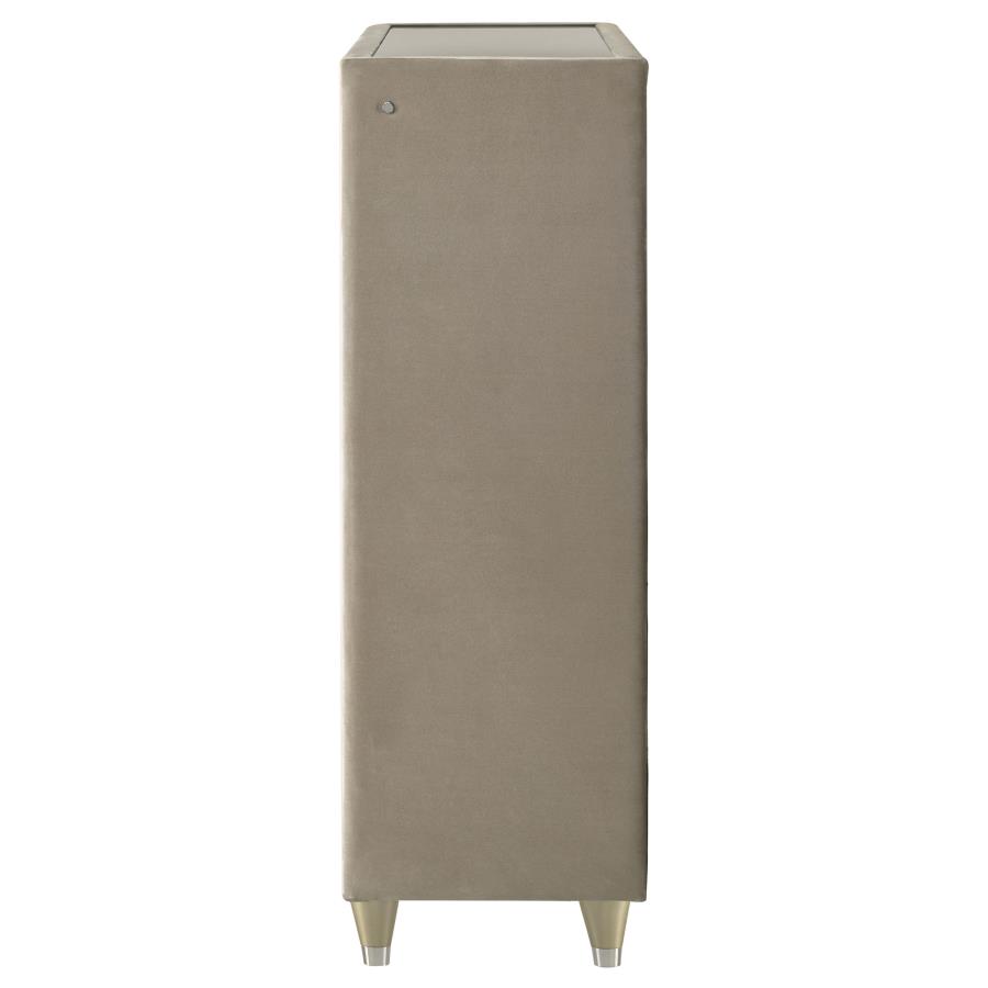 Lorient 5-drawer LED Chest of Drawers Ivory and Camel