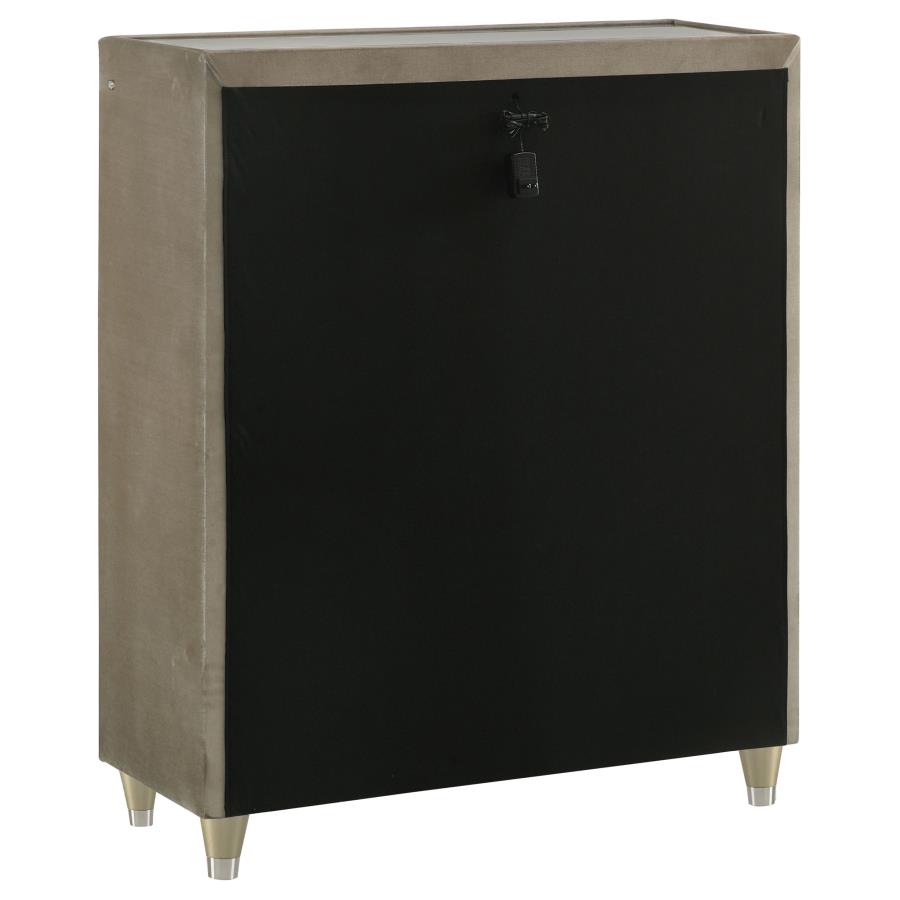 Lorient 5-drawer LED Chest of Drawers Ivory and Camel