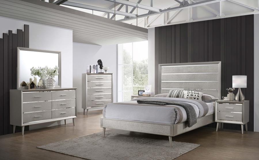 Modal Additional Images for Ramon Wood Full Panel Bed Metallic Sterling