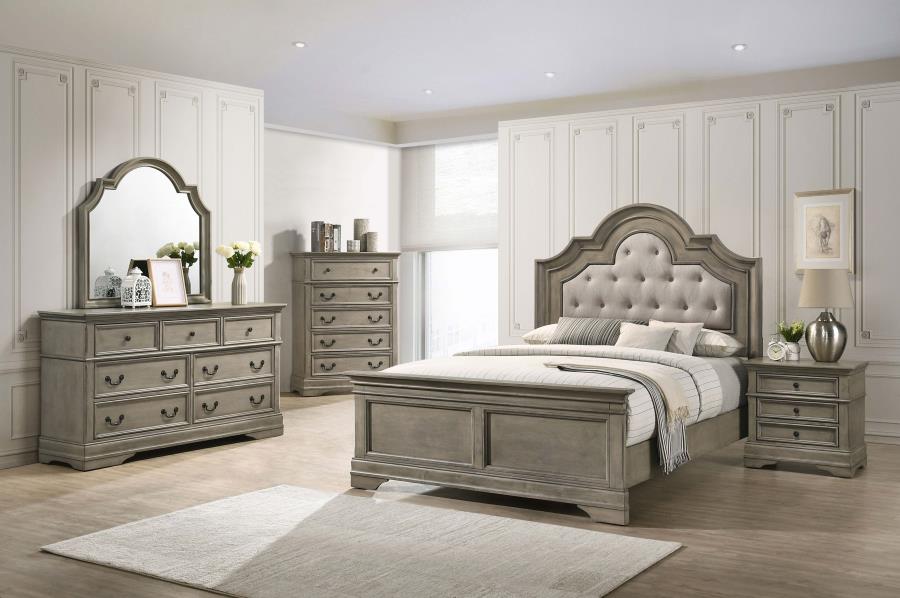 Manchester 5-piece Eastern King Bedroom Set Wheat Brown (image for) Manchester 5-piece Eastern King Bedroom Set Wheat Brown