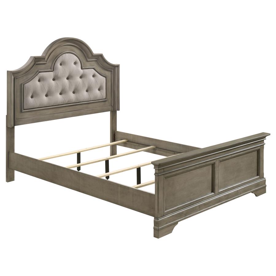 Manchester Wood Eastern King Panel Bed Wheat Brown (image for) Manchester Wood Eastern King Panel Bed Wheat Brown