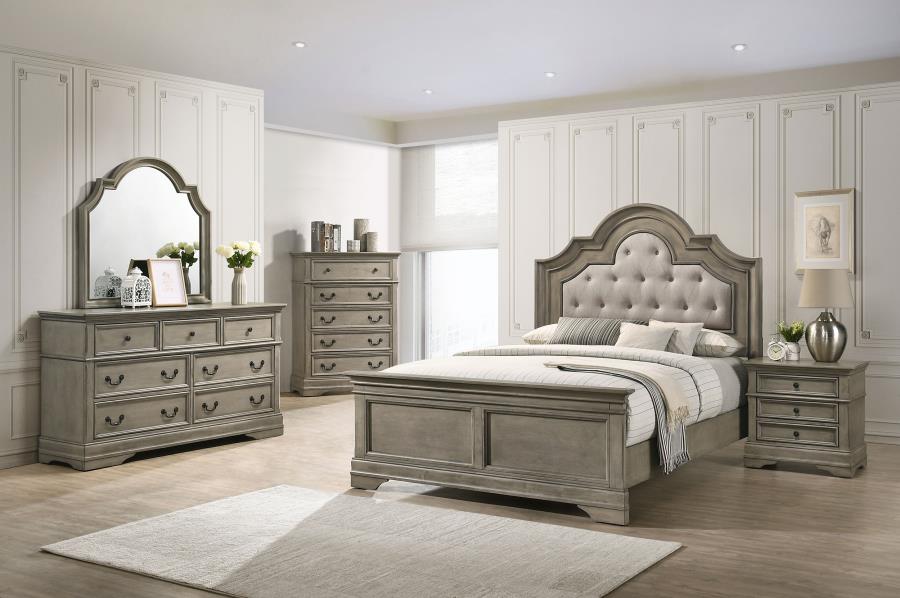 Manchester 5-piece Queen Bedroom Set Wheat Brown (image for) Manchester 5-piece Queen Bedroom Set Wheat Brown