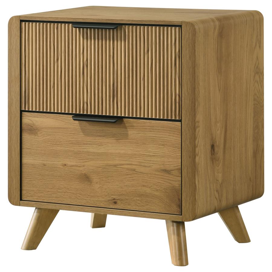 Bennett 2-drawer Bedroom Nightstand Bedside Table Light Oak