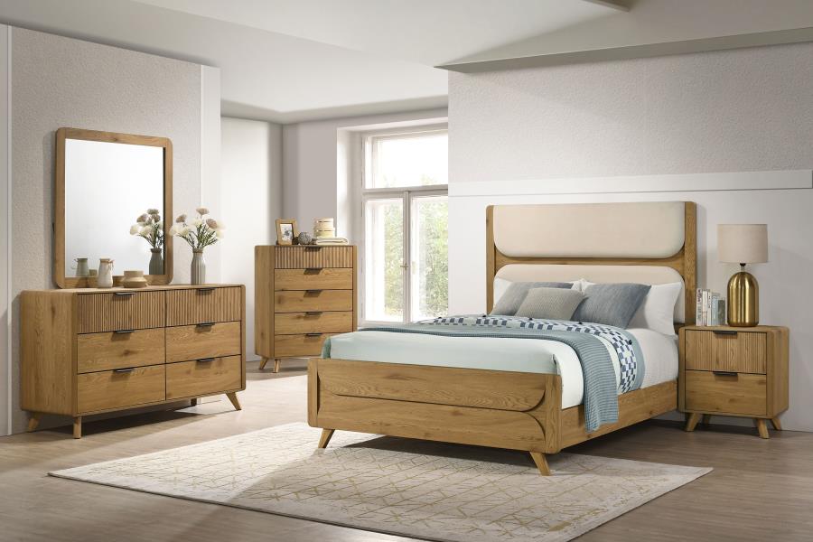 Modal Additional Images for Bennett 6-drawer Bedroom Dresser and Mirror Set Light Oak