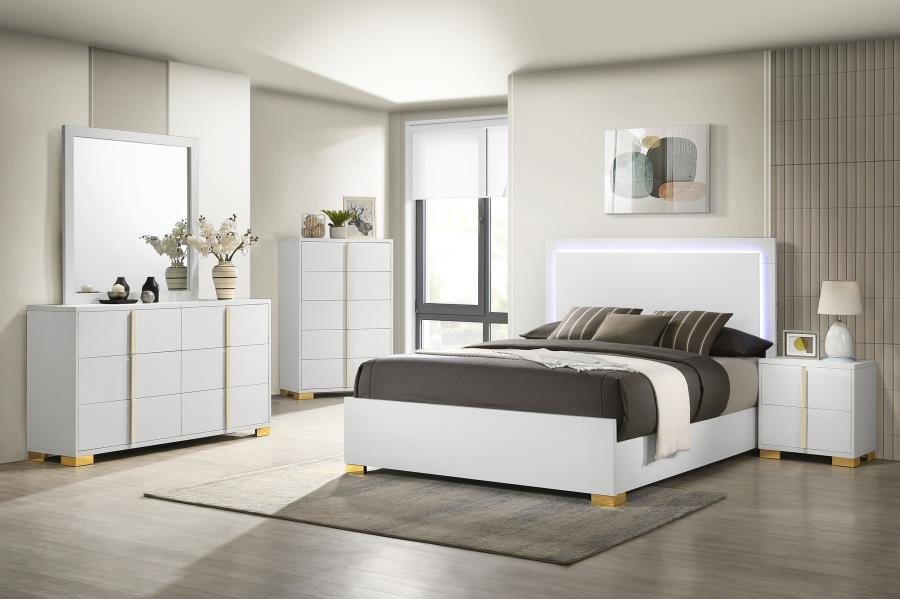 Modal Additional Images for Marceline 6-drawer Dresser with Mirror White