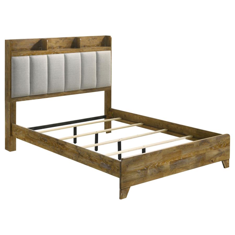 (image for) Henderson 57-inch Eastern King Bookcase Panel Bed Medium Oak