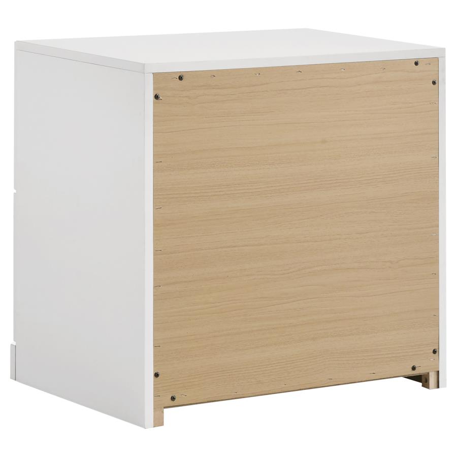 Ines 4-piece Queen Bedroom Set Navy and White High Gloss