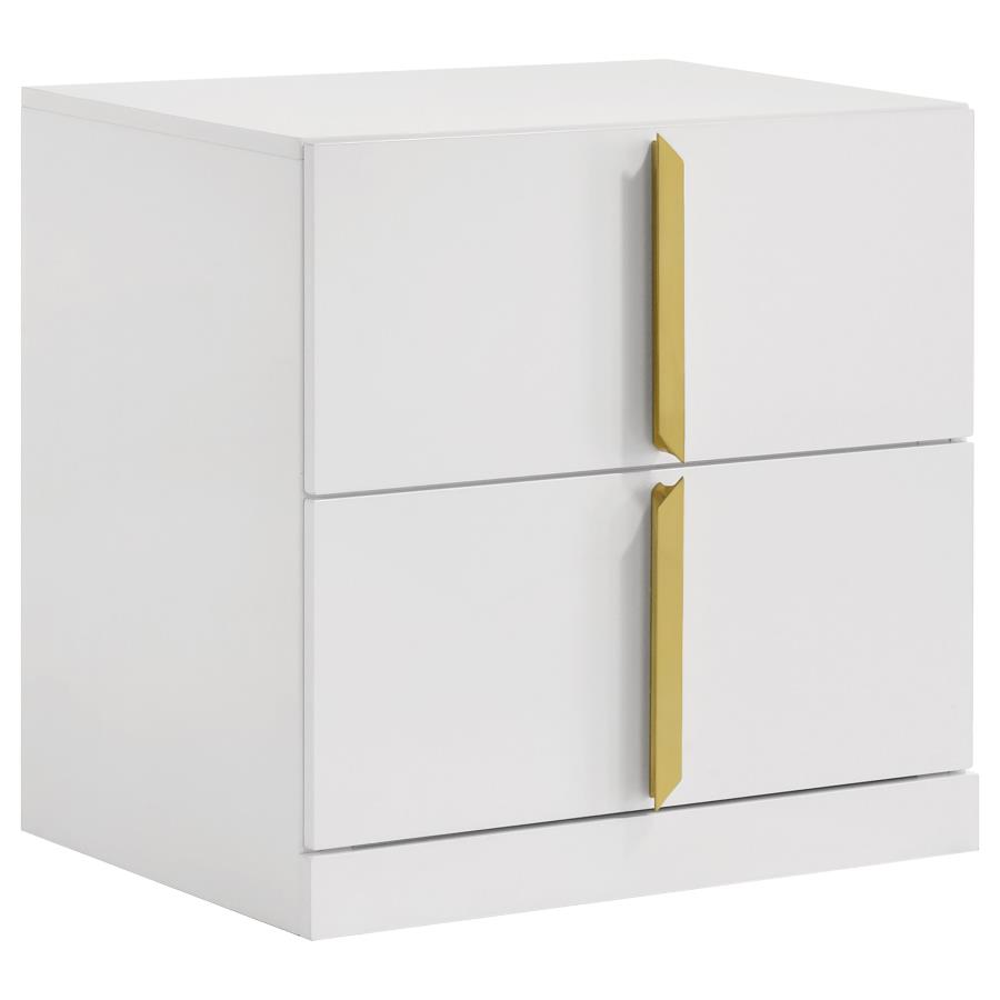 Ines 5-piece Queen Bedroom Set Navy and White High Gloss
