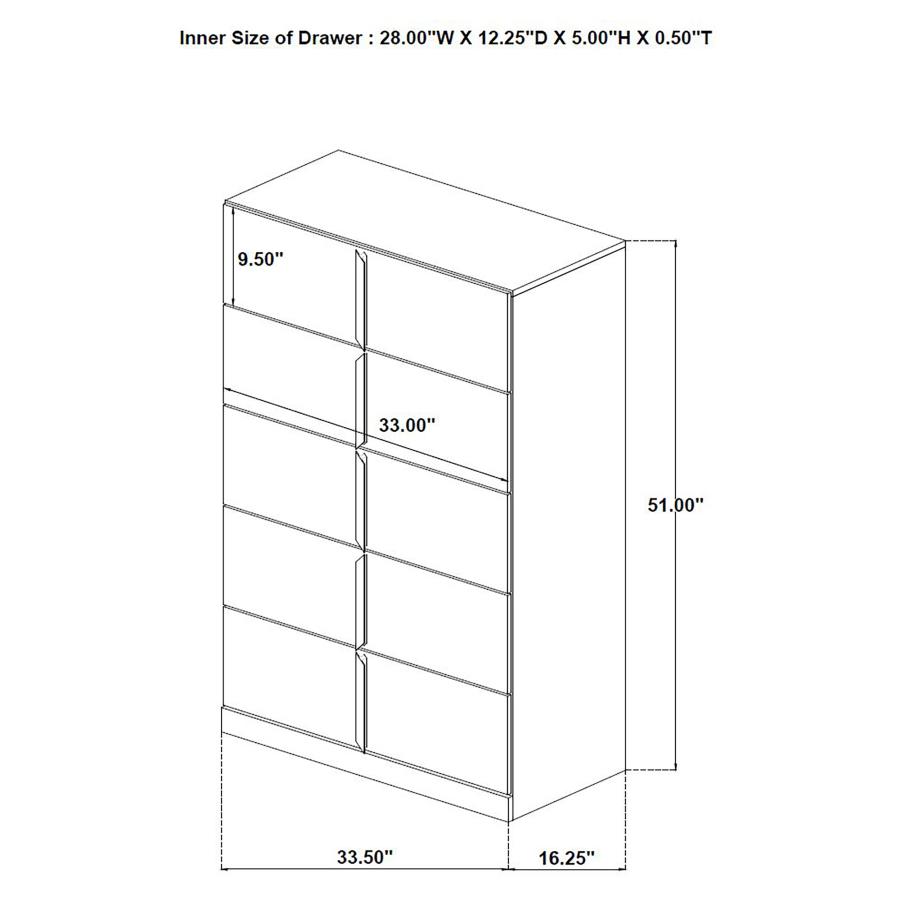 Modal Additional Images for Ines 5-piece Queen Bedroom Set Navy and White High Gloss