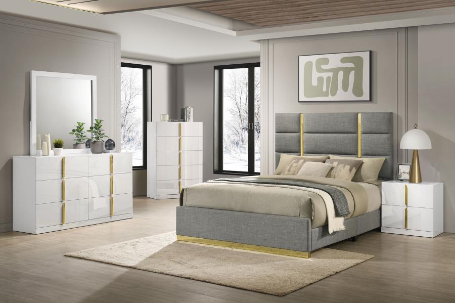 Modal Additional Images for Ines 2-drawer Nightstand Bedside Table White High Gloss