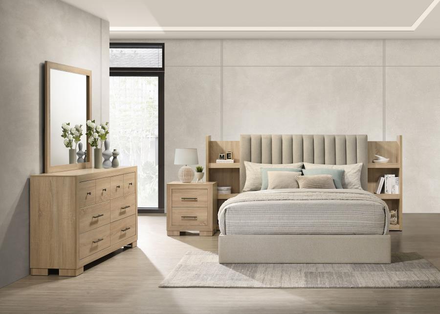 (image for) Arielle 4-piece Eastern King Bedroom Set Light Oak