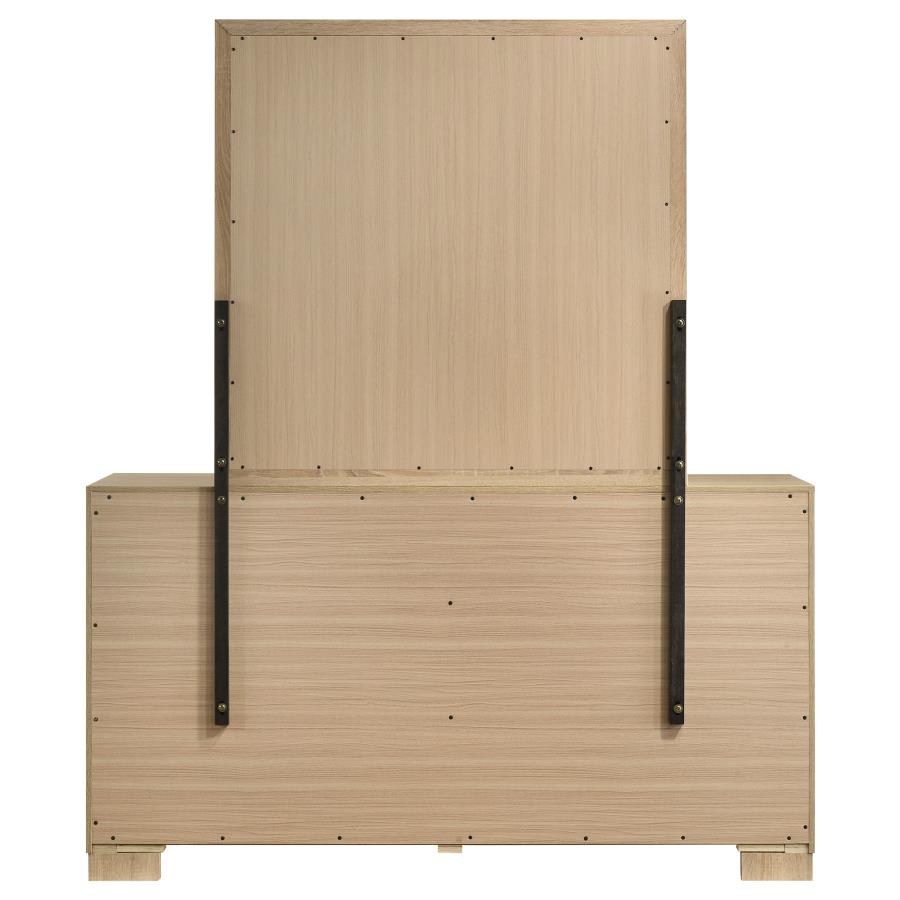 Arielle 6-drawer Bedroom Dresser with Mirror Light Oak