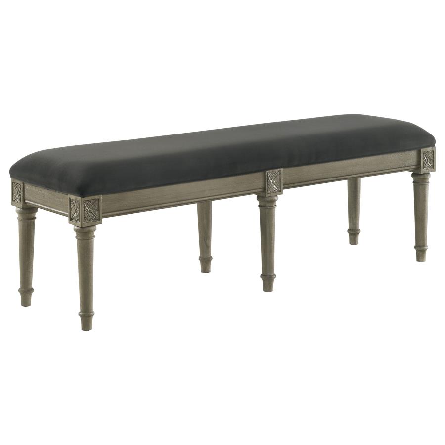 Alderwood Fabric Upholstered Bench French Grey (image for) Alderwood Fabric Upholstered Bench French Grey