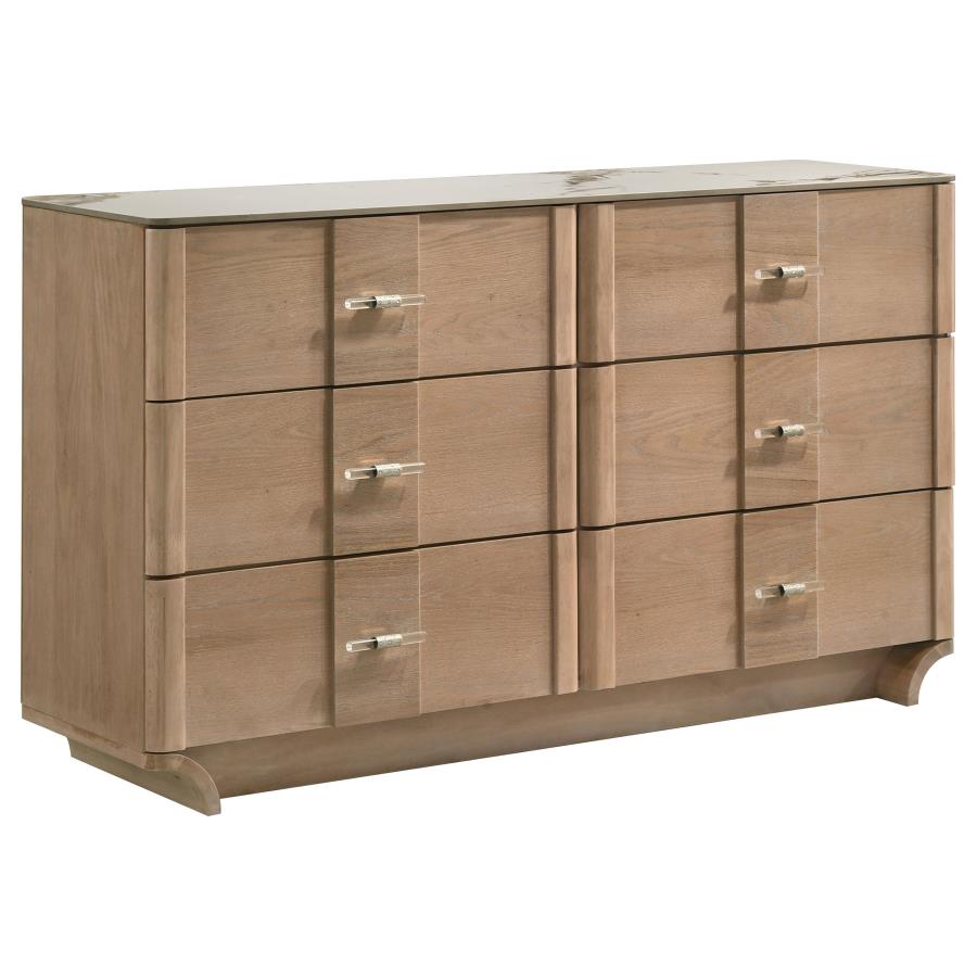 Leanne 4-piece Eastern King Bedroom Set Light Oak