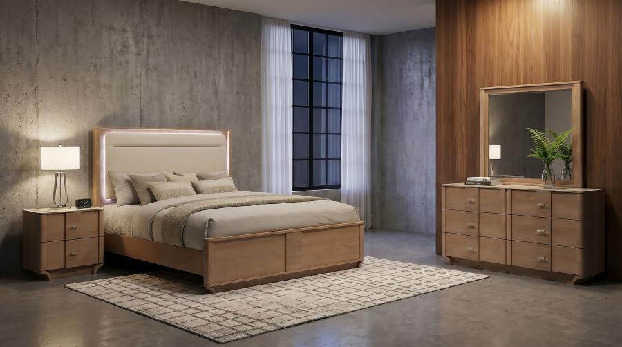 (image for) Leanne 4-piece Queen Bedroom Set Light Oak