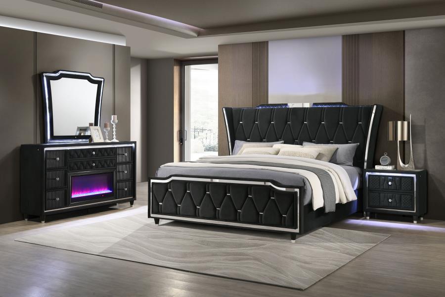 (image for) Lorient 4-piece Eastern King Bedroom Set Black