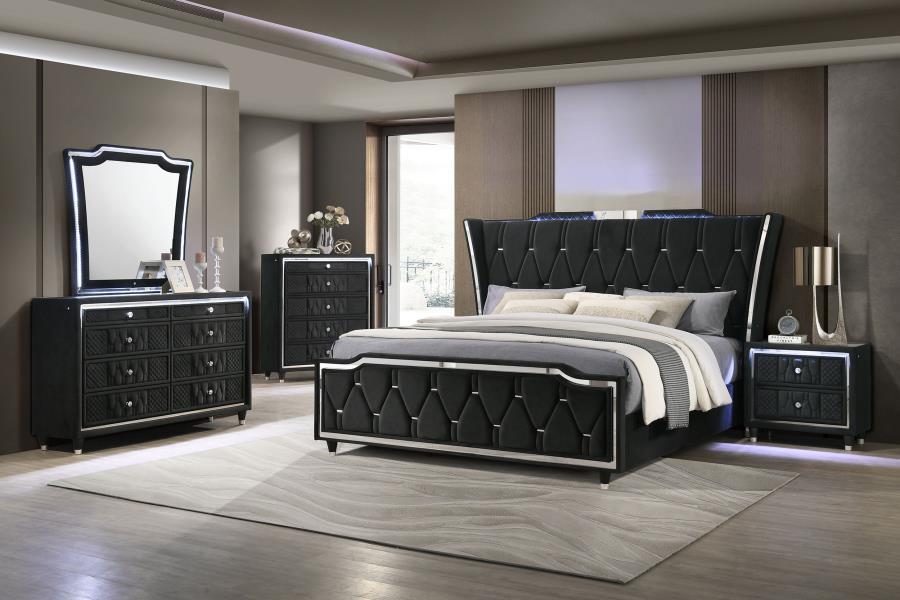 (image for) Lorient 5-piece Eastern King Bedroom Set Black