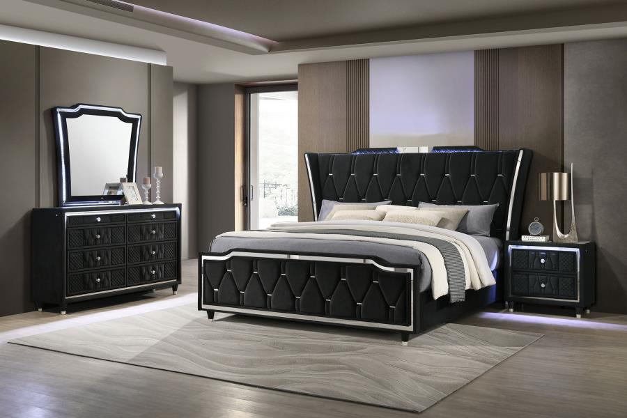 (image for) Lorient 4-piece Queen Bedroom Set Black