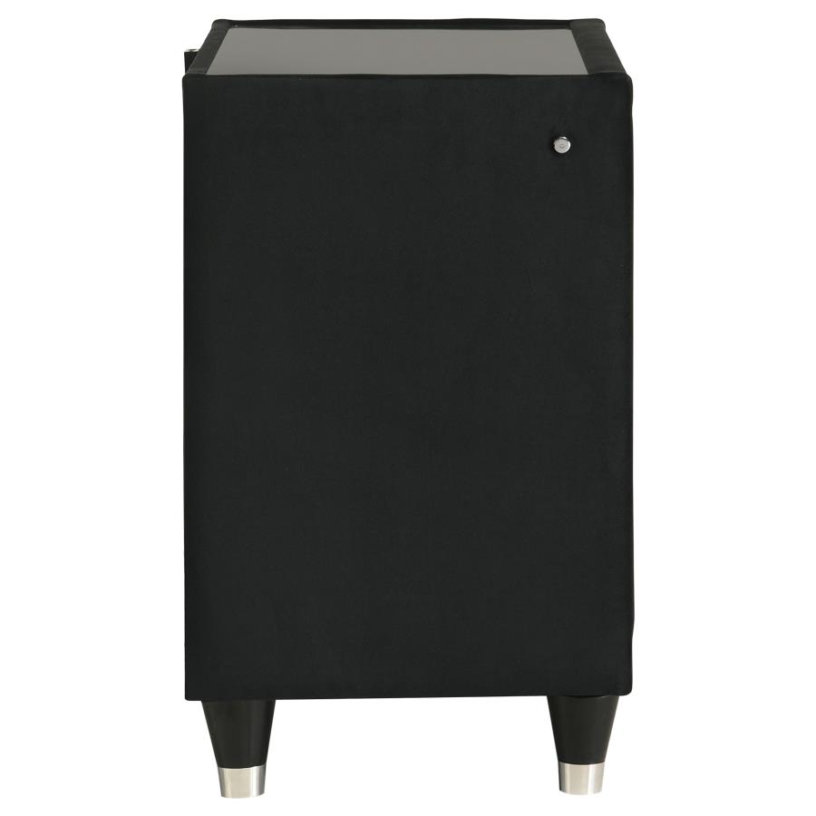 Lorient 2-drawer LED Nightstand with USB Black