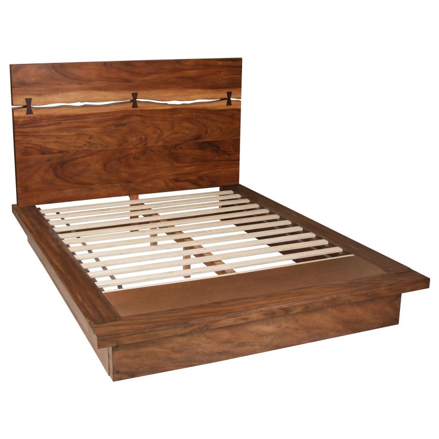 Winslow Wood Eastern King Panel Bed Smokey Walnut (image for) Winslow Wood Eastern King Panel Bed Smokey Walnut