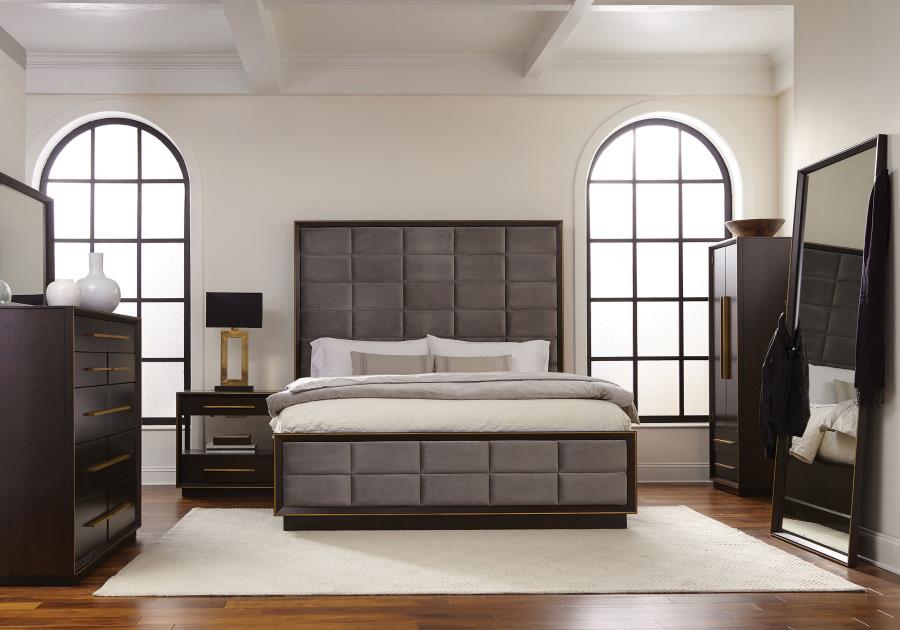 Modal Additional Images for Durango 77-inch Eastern King Panel Bed Smoked Peppercorn