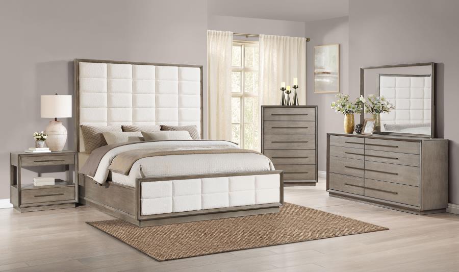 Modal Additional Images for Durango 2-drawer Nightstand Bedside Table Taupe Oak