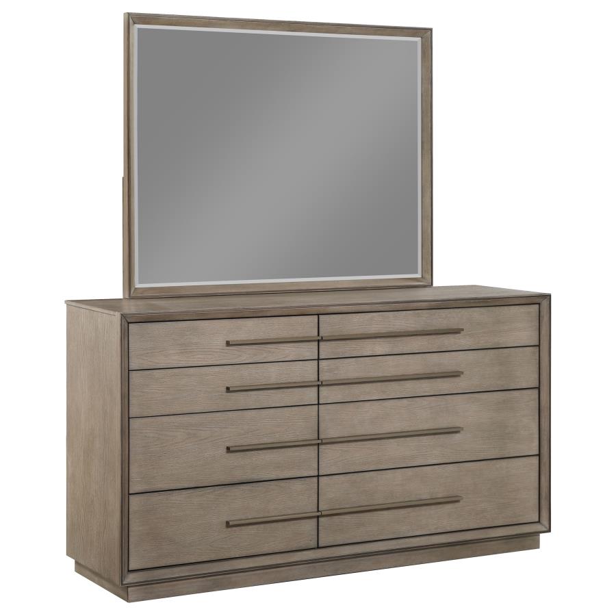 (image for) Durango 8-drawer Dresser and Mirror Taupe Oak
