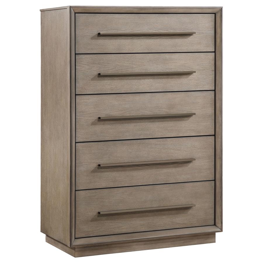 (image for) Durango 5-drawer Bedroom Chest Taupe Oak