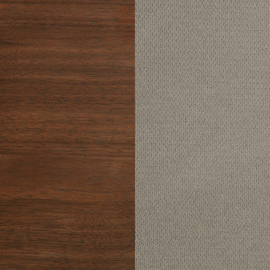 Maderia 57-inch Upholstered Eastern King Panel Bed Walnut