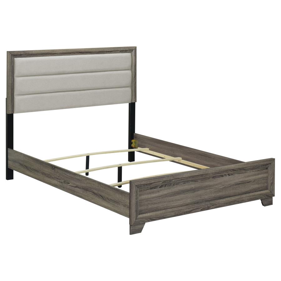 (image for) Wright 52-inch Upholstered California King Bed Brown Oak