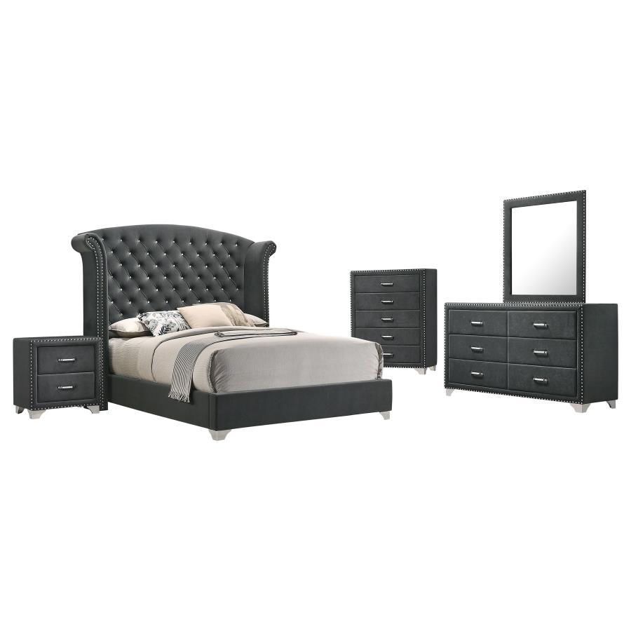 Melody 5-piece Queen Bedroom Set Grey (image for) Melody 5-piece Queen Bedroom Set Grey