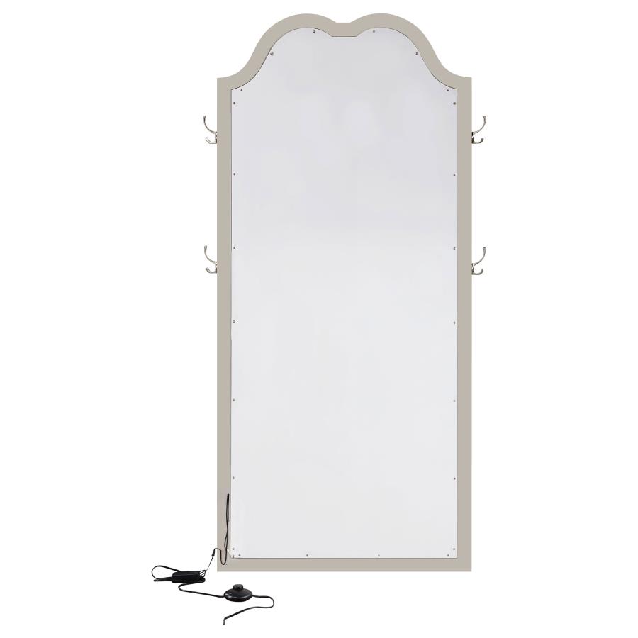 Evangeline Full Length LED Light Floor Mirror Silver Oak