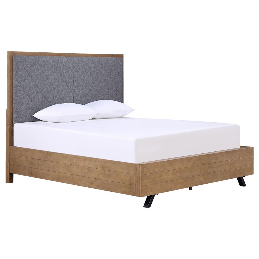 Taylor Wood Eastern King Panel Bed Light Honey Brown (image for) Taylor Wood Eastern King Panel Bed Light Honey Brown