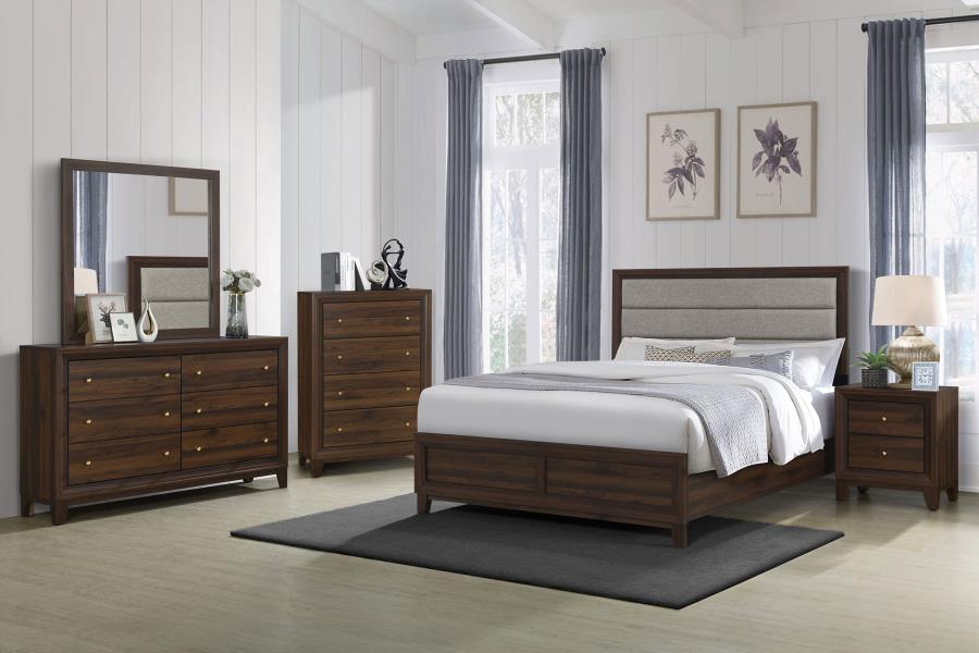 Welsley 5-piece Queen Bedroom Set Walnut (image for) Welsley 5-piece Queen Bedroom Set Walnut