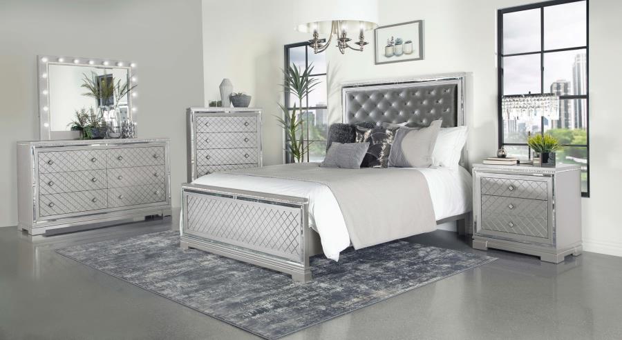 Eleanor 5-piece Queen Bedroom Set Metallic Mercury (image for) Eleanor 5-piece Queen Bedroom Set Metallic Mercury