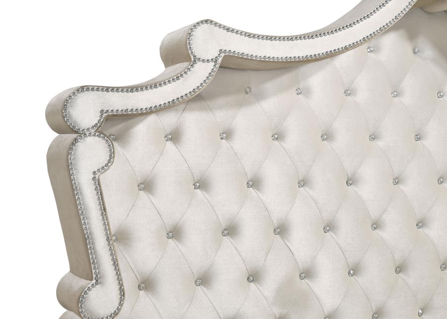 Antonella Upholstered California King Panel Bed Ivory