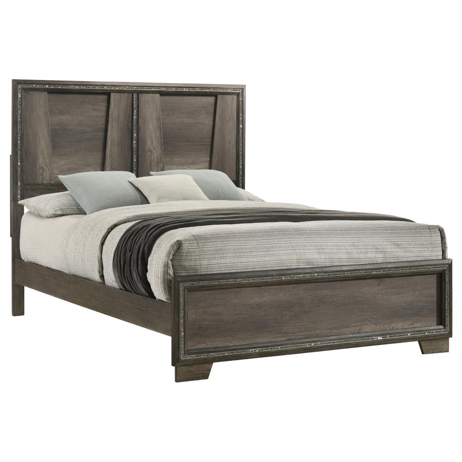 Janine Wood Eastern King Panel Bed Grey (image for) Janine Wood Eastern King Panel Bed Grey