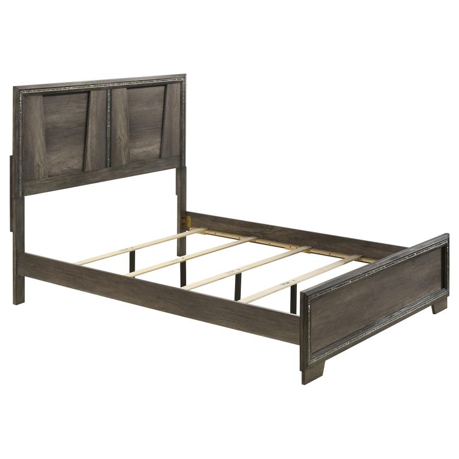 Janine Wood Queen Panel Bed Grey (image for) Janine Wood Queen Panel Bed Grey