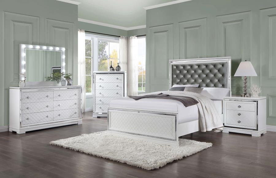 Eleanor 5-piece Eastern King Bedroom Set White (image for) Eleanor 5-piece Eastern King Bedroom Set White