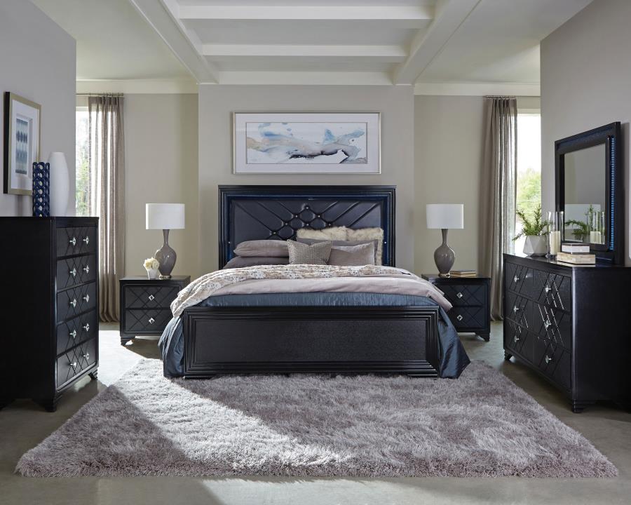 Penelope 5-piece Eastern King Bedroom Set Midnight Star (image for) Penelope 5-piece Eastern King Bedroom Set Midnight Star