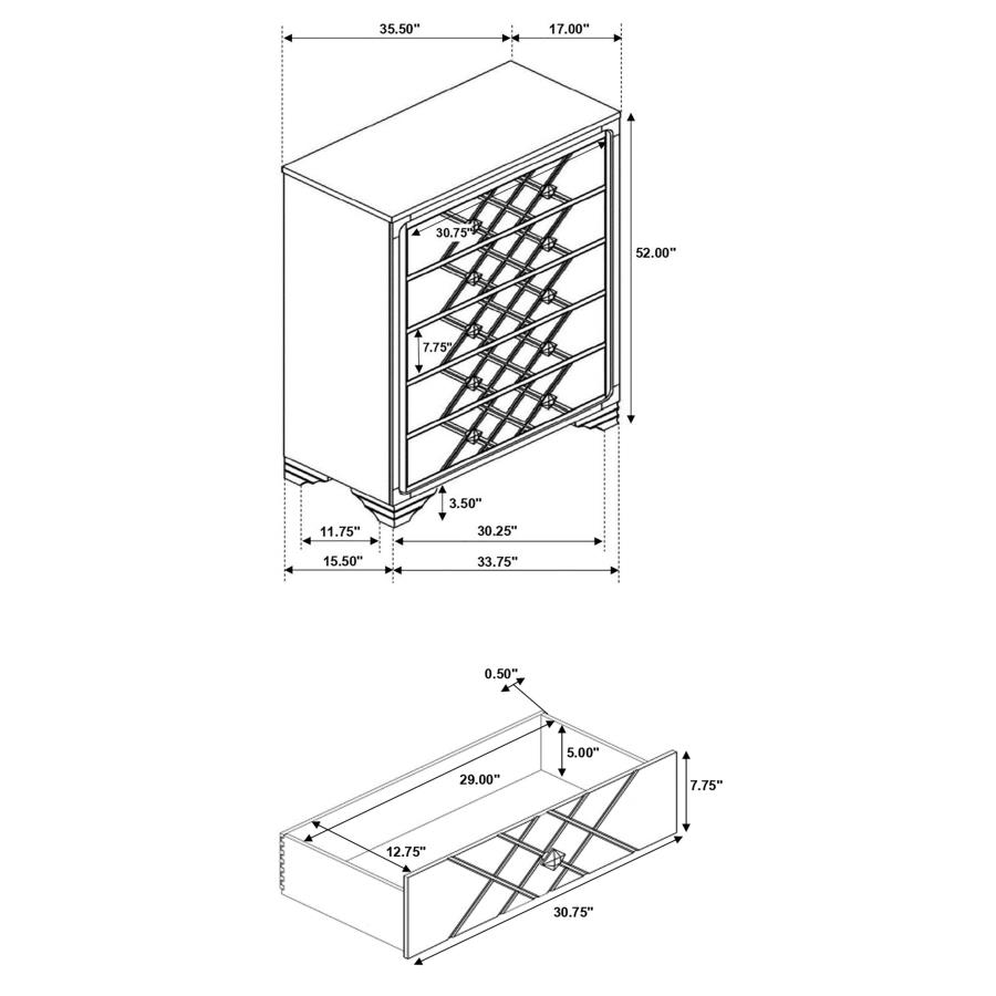 Modal Additional Images for Penelope 5-piece Eastern King Bedroom Set Midnight Star