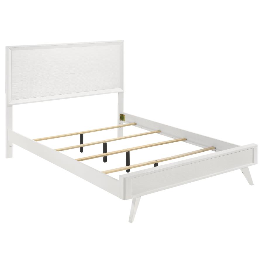 Janelle Wood Queen Panel Bed White (image for) Janelle Wood Queen Panel Bed White