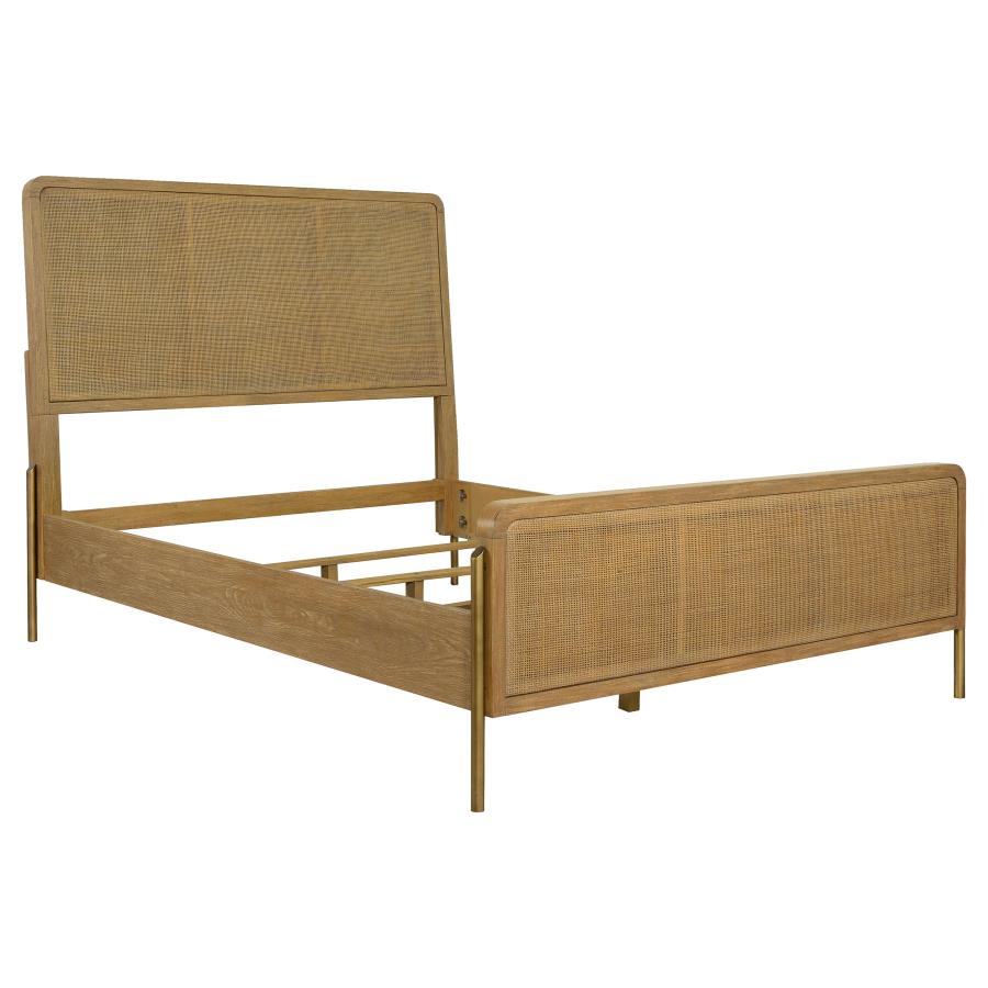 (image for) Arini Rattan California King Panel Bed Sand Wash and Natural