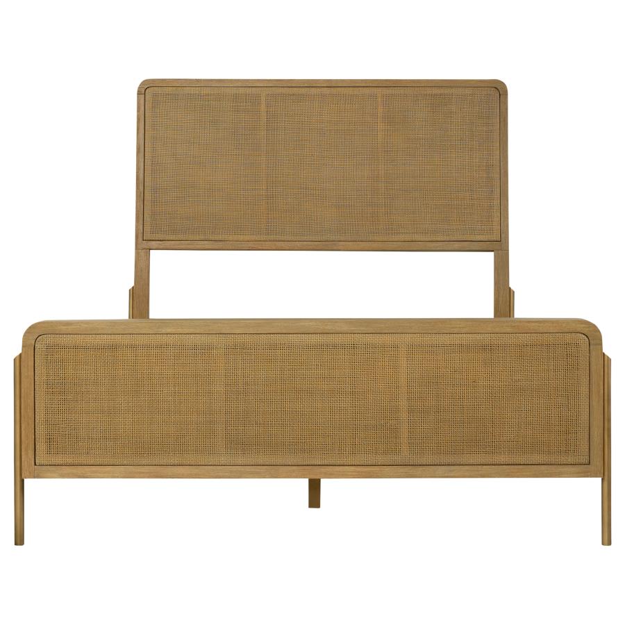 Arini Rattan California King Panel Bed Sand Wash and Natural