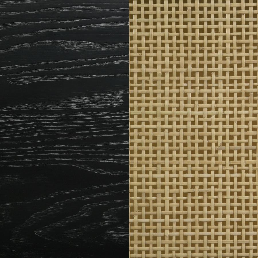 Arini Rattan Eastern King Panel Bed Black and Natural