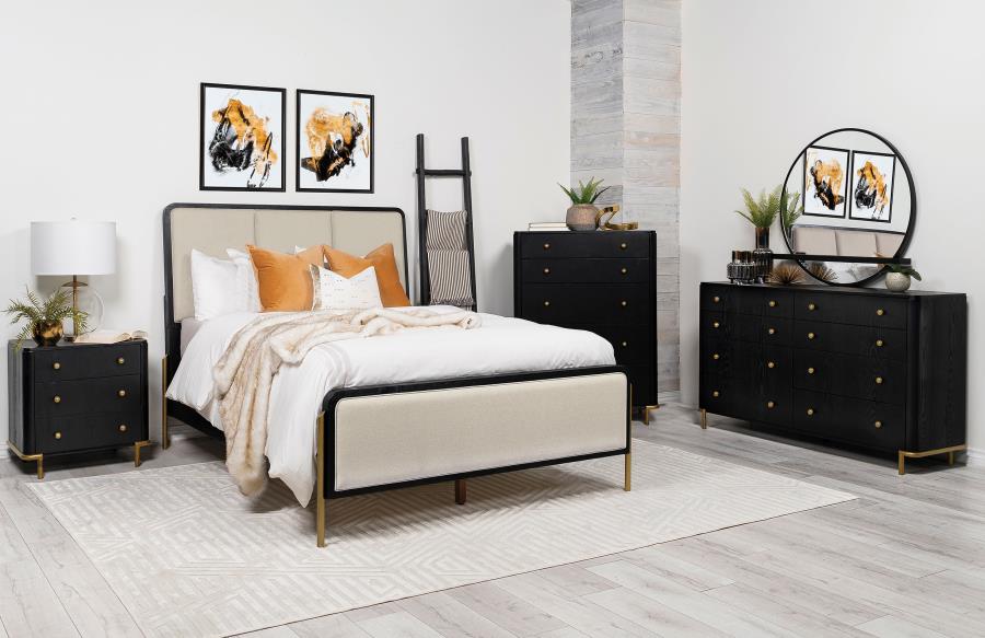 (image for) Arini 5-piece Queen Bedroom Set Cream and Black