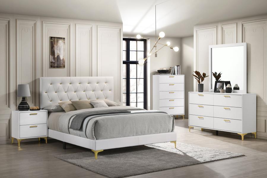 Modal Additional Images for Kendall Upholstered California King Panel Bed White