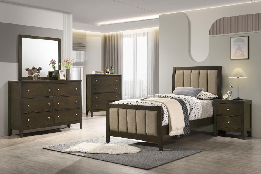 Wilkes 5-piece Twin Bedroom Set Dark Cocoa (image for) Wilkes 5-piece Twin Bedroom Set Dark Cocoa