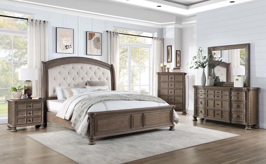Emmett 5-piece Eastern King Bedroom Set Walnut (image for) Emmett 5-piece Eastern King Bedroom Set Walnut