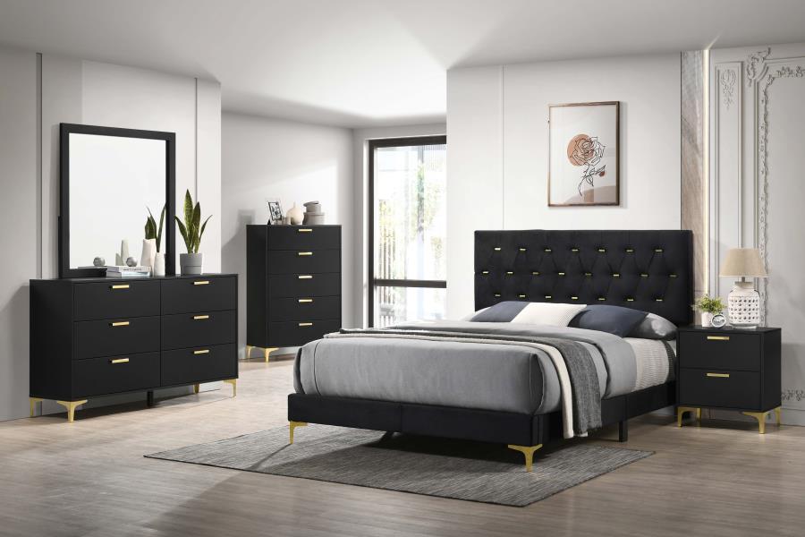 Modal Additional Images for Kendall Upholstered Eastern King Panel Bed Black